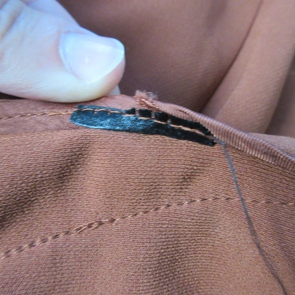 Aritzia Babaton Pants Women 6 Orange Flat Front High Rise Minimalist Flare 362 - Picture 6 of 11